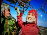 Председатель Совета Атаманов России Валерий Камшилов и путешественник Валентин Ефремов на воздушном шаре