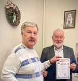 Верховный атаман СКВРиЗ Валерий Васильевич Камшилов лично поздравил с юбилеем председателя «Русского Собрания» Анатолия Дмитриевича Степанова